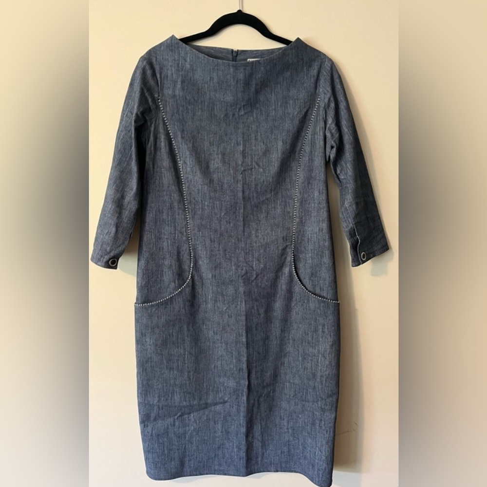 Annette Gortz Blue Back Zip Dress Size 40 / Medium / 8